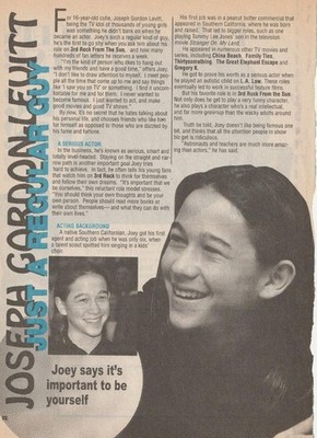 Joseph Gordon Levitt magazine pinup clipping Important to be yourself Machine