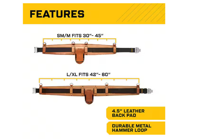 FIRM GRIP Build-A-Rig Padded Leather Tool Belt Size Large/XLarge