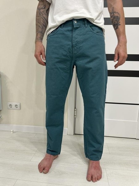 Men Carhartt WIP Trousers Turquoise Cotton 32