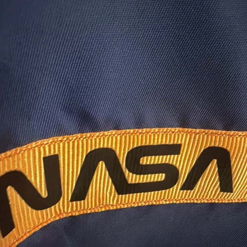 ASSTSERIES NASA Bomber Jacket Black Flight Jacket Space Logo Mens Medium Costume image 14