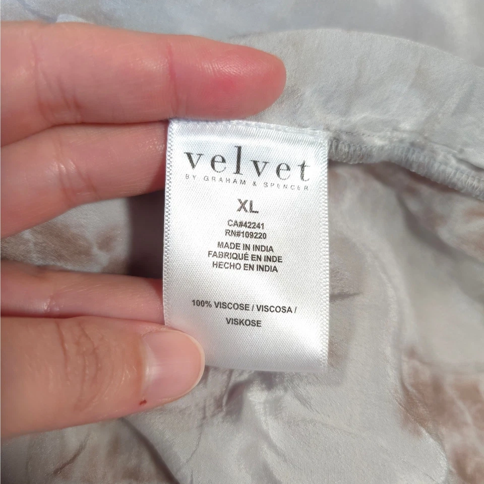 Блузка женская Velvet By Graham & Spencer серая галстук краситель размер XL вискоза мягкая богемная - Изображение 4 из 4