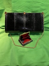 Handtasche Damentasche Schultertasche Leder Vintage Schwarz Gold Damen Tasche