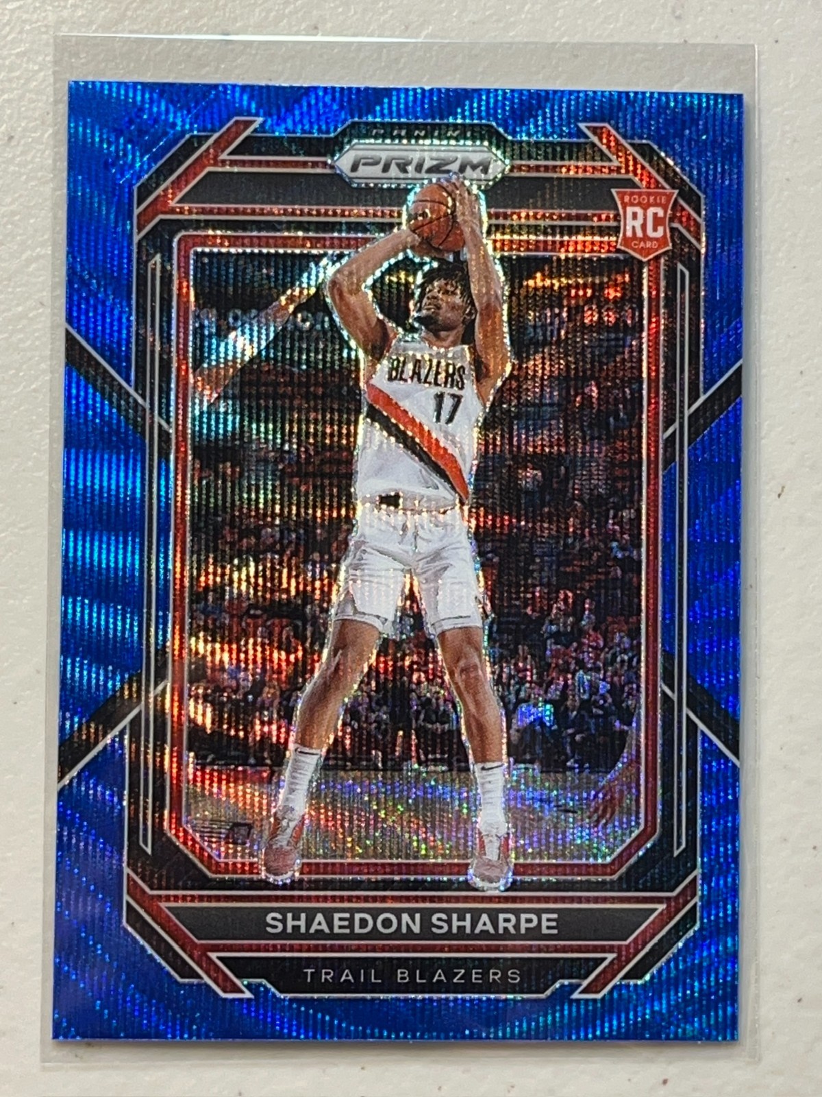 Shaedon Sharpe 2022-23 Panini Prizm Blue Wave Prizms Parallel RC Rookie #250