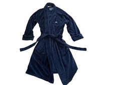 Tommy Bahama Robe Mens Medium Navy Blue Fleece Belted Shawl Collar Bathrobe