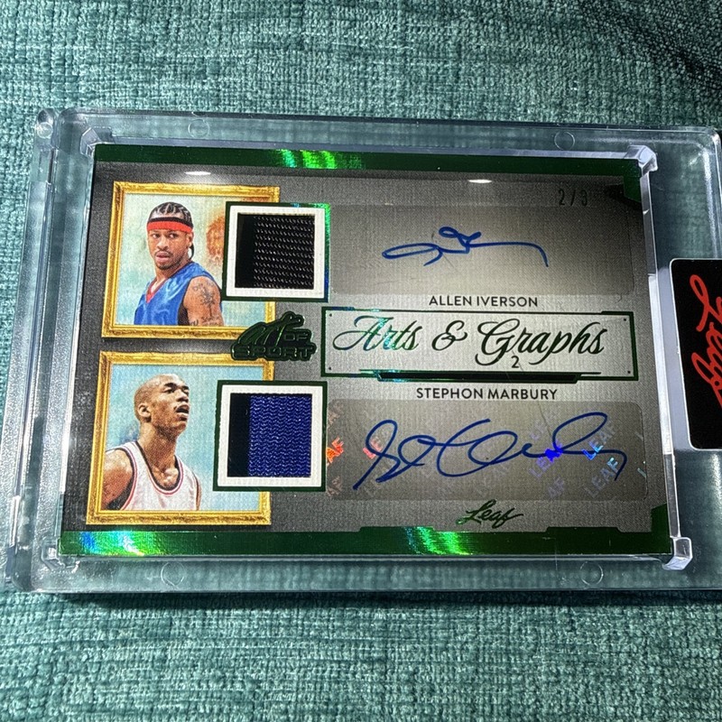 2026 Leaf Art of Sport Iverson/Marbury Dual Game Used Jersey Relics SSP Auto /3
