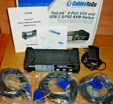 Cables To Go TruLink 4-Port VGA and USB 2.0/PS2 KVM Switch Model 35555