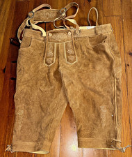 Edelnice Trachtenmode Size 72 Brown Suede Leather Lederhosen Bavarian Shorts
