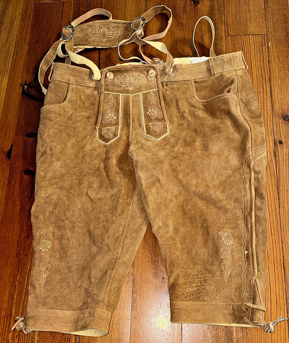 Edelnice Trachtenmode Size 72 Brown Suede Leather Lederhosen Bavarian Shorts