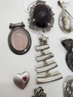 Lot Of 11 Vintage 925 Sterling Silver Gemstone Pendants Resell Wear 100+ Grams — photo 6