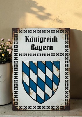 Königreich Bayern Wappen Vintage Retro Schild Alu Druck