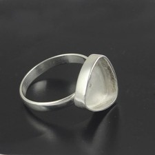 925 Sterling Silver 10mm Trillion Ring Blank Setting DIY Jewelry Making Supply