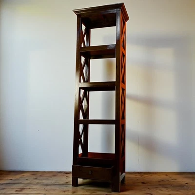 Mahagoni Bücherregal Kolonial Möbel Massivholz Regal Wohnen Standregal - Bild 1 von 4