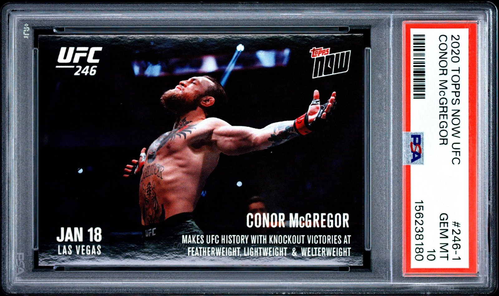 PSA 10 2020 Topps Now Conor McGregor Makes History At UFC 246"🇮🇪 PSA 10 view 2