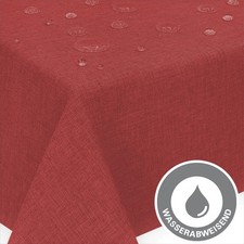 TISCHDECKE BÜGELFREI  LEINENOPTIK WASSERABWEISEND ECKIG RUND OVAL GARTEN