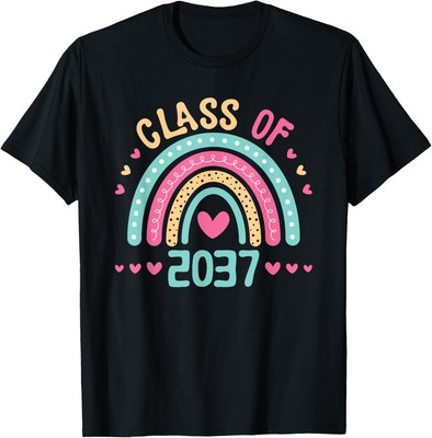 Class of 2037 Graduation Grow With Me First Day of School T-Shirt