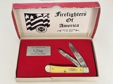 Vintage Case XX USA AMERICAN FIREFIGHTERS Limited Edition 2 Blade Trapper Knife