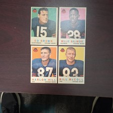 Bowman 1955 Chicago Bears Football Cards Lot (4) Brown Galimore Hill McColl