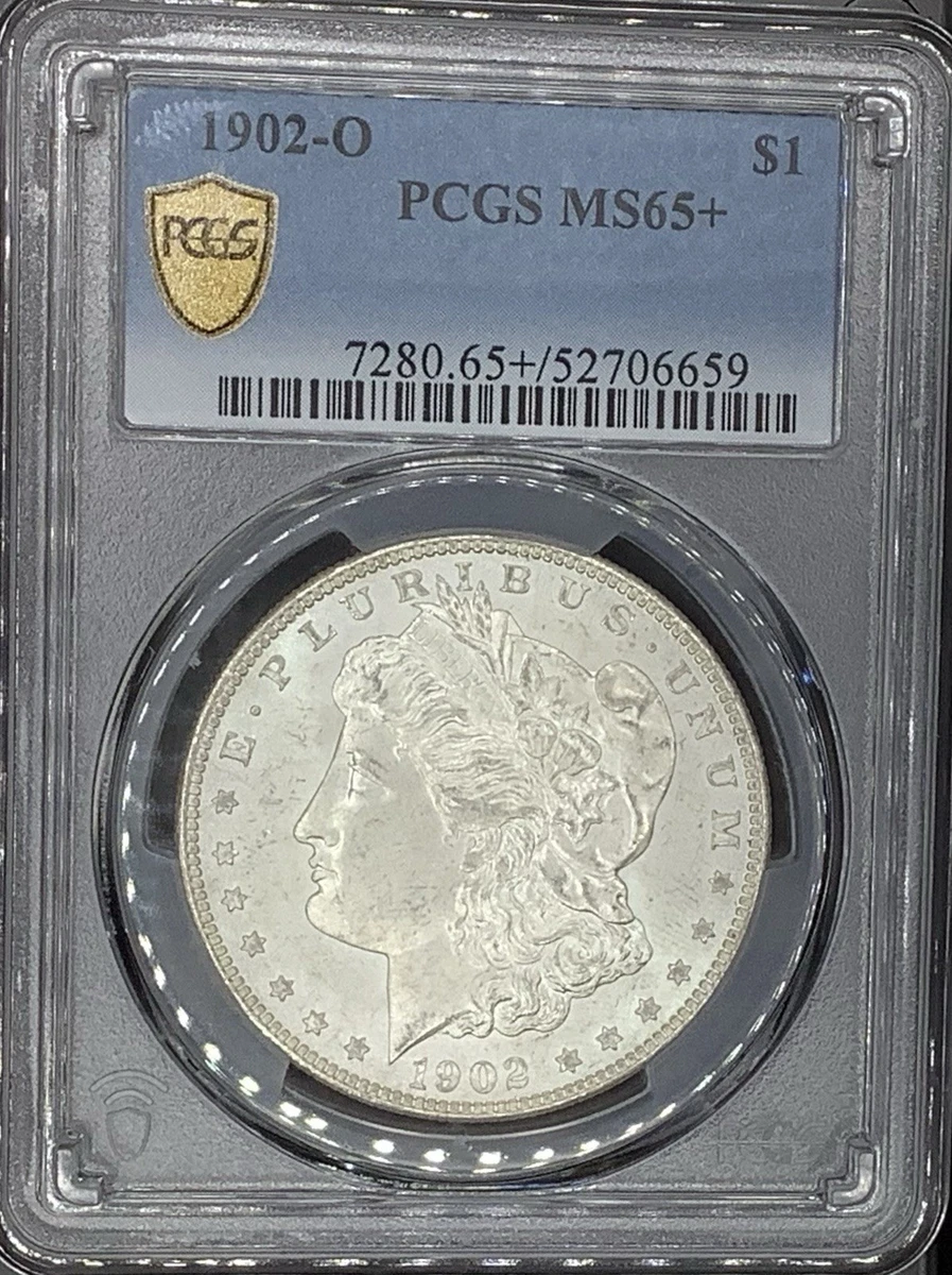 Uncirculated MS 65 Graded 1902 Year Morgan US Dollars (1878-1921