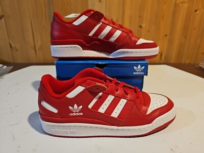 Adidas Mens Shoes Size 10 Red White Originals Forum Low CL new with box HQ1495