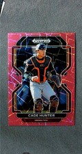 2022 Panini Prizm Draft Picks Neon Pink Velocity #PDP153 Cade Hunter Hokies