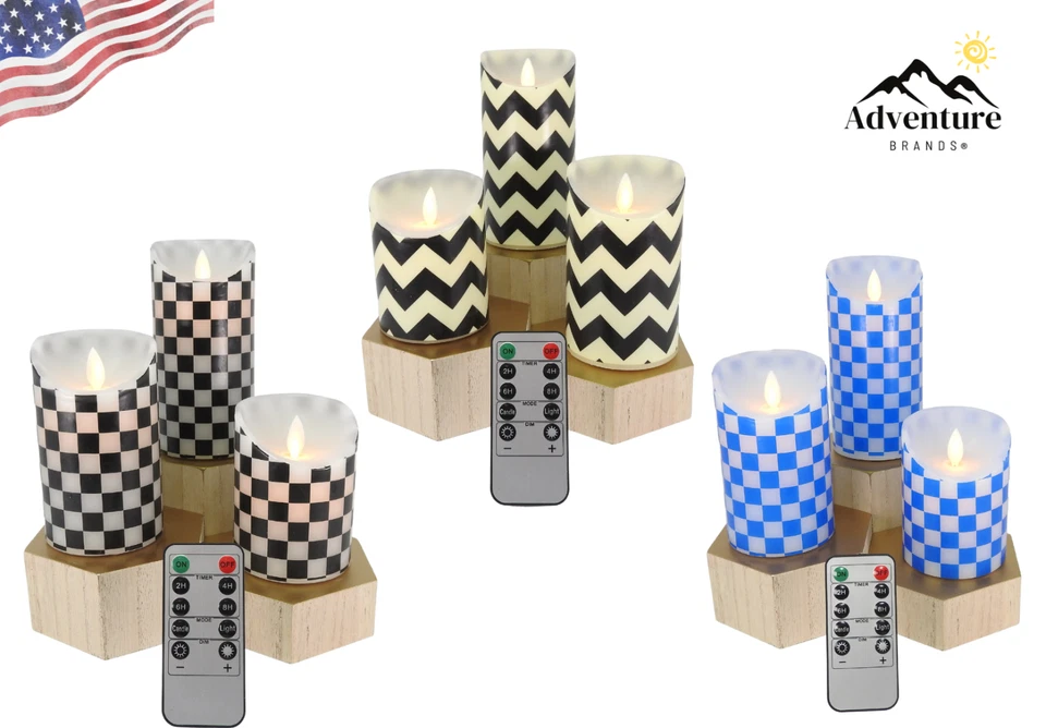 Flickering Flameless Wax Coated Hand Dipped Candle Set of 3 with Remote Control - Image 2 of 4