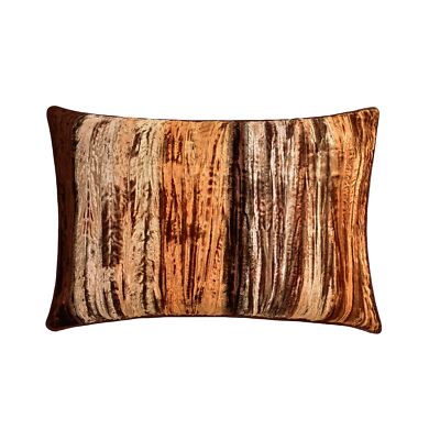 Lumbar Pillow Case Brown Set of 2, Couch Decor Velvet Ombre - Ombre Twist