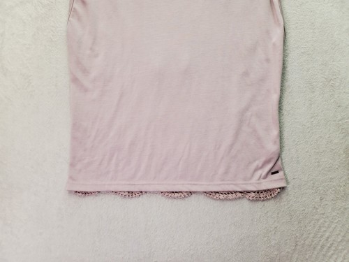Volcom Blouse Top Women's Small Mauve Crochet Lace Back Sleeveless Round Neck - Picture 3 of 7
