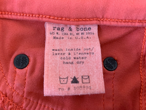 Rag & Bone Women's size 27 Spiced Coral Legging Pants Skinny Stretch Super Soft - Picture 11 of 14