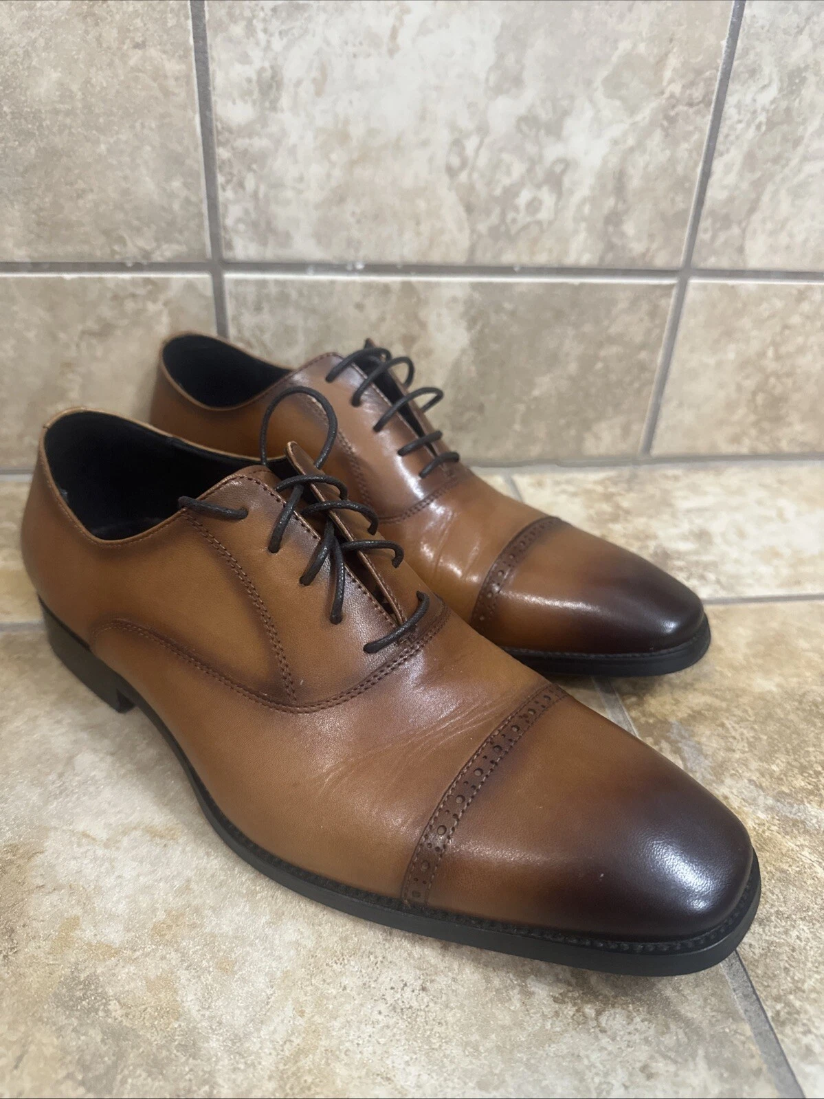 Scarpe eleganti da uomo ALIPASINM Oxford a coda di rondine marroni taglia 9 Clarks Cole Hahn MS 1