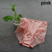 1X Donna 100% Pura Seta Slip Maglia Mutandine Pizzo Intimo Slip