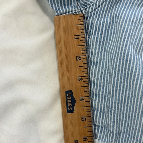 Calvin Klein Jeans pantaloncino donna tg 10 blu bianco righe vita alta orlo grezzo - Foto 9 di 11