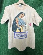 Vintage 90s Disney Princess Pocahontas T-Shirt Kids Youth Large 14 Tie Meeko