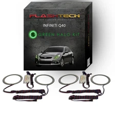 Green Angel Eye LED Headlight Halo kit for 2014-2015 Infiniti Q40 Headlights