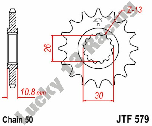 JT 17 tooth 530 pitch front sprocket for Yamaha FJ FZ1 FZS MT-01 RD XJR YZF-R1 - Picture 2 of 2