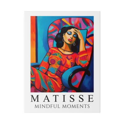 Colorful painting of a woman, inspired by Matisse ''Mindful Moments''