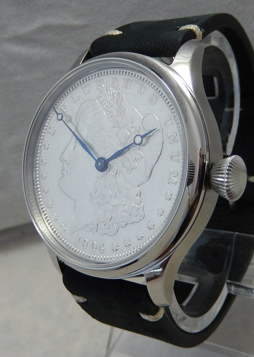 Waltham 12s Pocket To Wrist Watch Conversion 44mm Morgan Silver