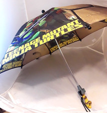 TMNT Ninja Turtles Umbrella with 3D Michelangelo Handle -TMNT Power Kids Size