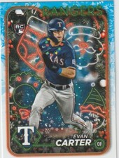 2024 TOPPS HOLIDAY EVAN CARTER TEXAS ROOKIE #H141 CHRISTMAS LIGHTS VARIATION SP