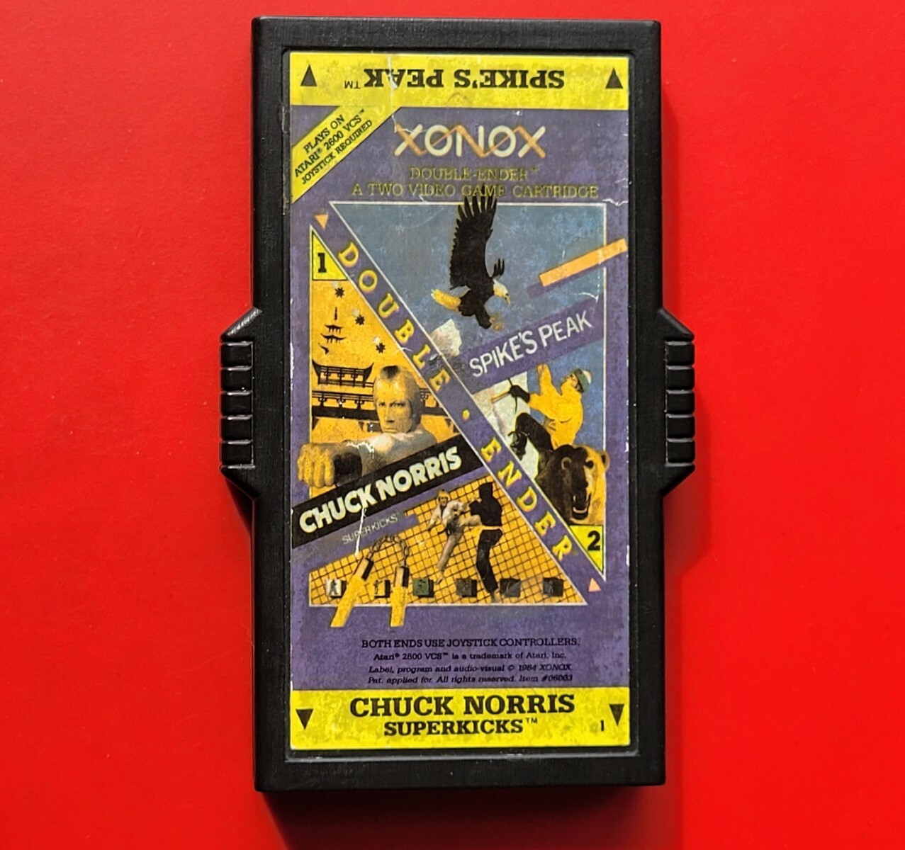 Chuck Norris Superkicks + Spike's Peak Atari 2600 Xenox Game *Cleaned & Tested*