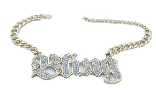 Women Gold Metal Chain Bracelet Western Fashion Big BLING Shoe Charm Fancy Look - Picture 11 of 12