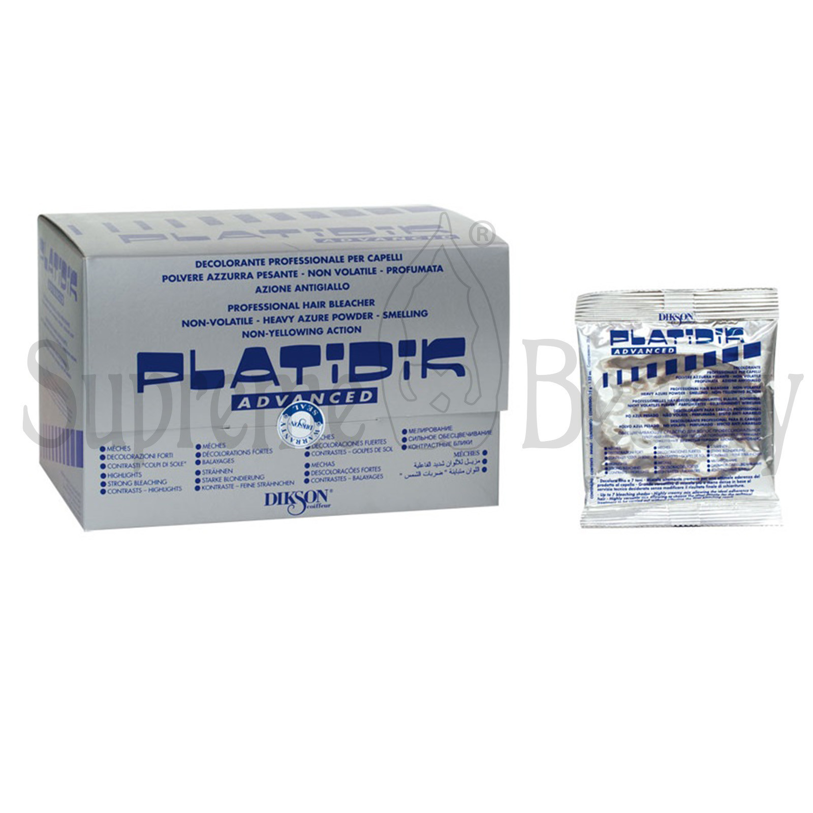 DIKSON PLATIDICK ADVANCED POLVERE DECOLORANTE BLU ANTIGIALLO 24 BUSTINE DA 35 gr