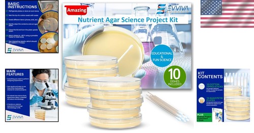 10 Ready-to-Use Nutrient Agar Plates Kit with eBook – Perfect Science Starter - Picture 2 of 10