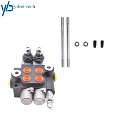 Double Acting 13 GPM 2 Spool Hydraulic Control Valve +Conversion Plug