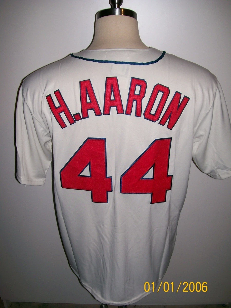 HANK AARON UNSIGNED ATLANTA BRAVES JERSEY HOF 82 #44 SIZE 54