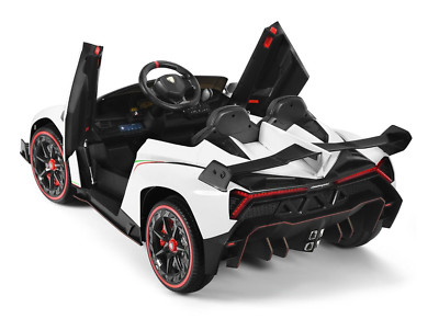 Luxus Ferngesteuertes Kinder Mitfahrauto 2 Sitzer LED Lichter RC Lamborghini Spielzeug