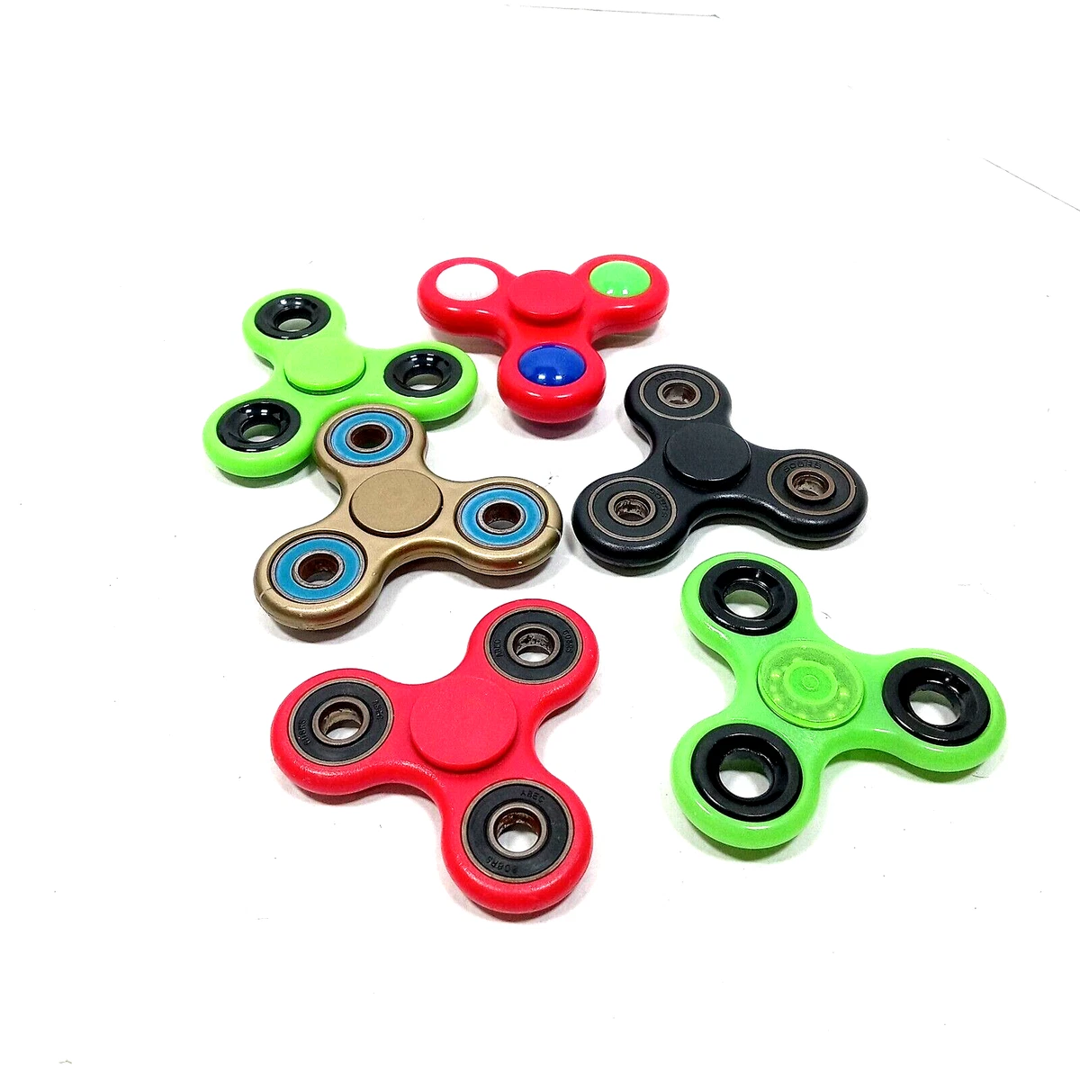 Lot of 6 Fidget Spinners Finger Spinner Toy