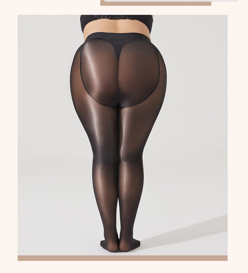 20D плюс размер маслянистые блестящие колготки с высокой талией гладкая форма колготки чулки - Изображение 3 из 4