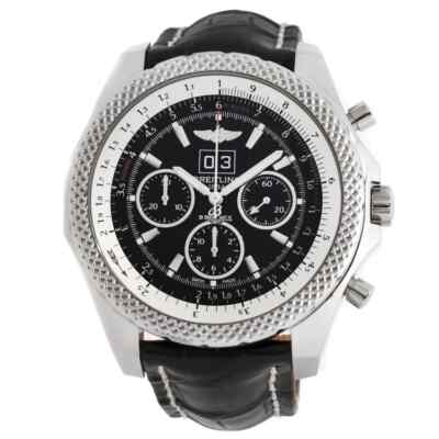 Breitling Bentley Speed Steel on Black Croco Strap Black Dial