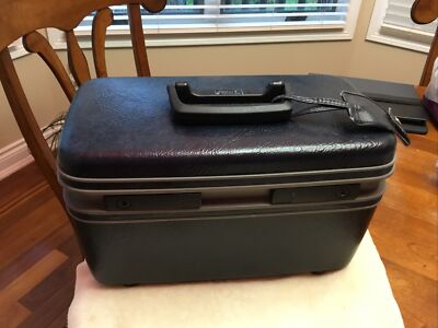 Samsonite Contour II Blue Hard Shell Carry On / Make-up  Case - with Tray & Tag