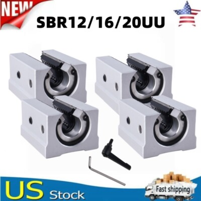 4x SBR12UU SBR16UU SBR20UU Locking Slide Block Adjustable Handle Locking  Wrench